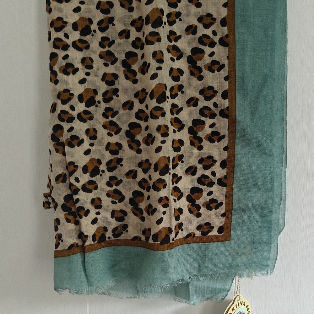 Spartina 449 Blue Mist Leopard Scarf